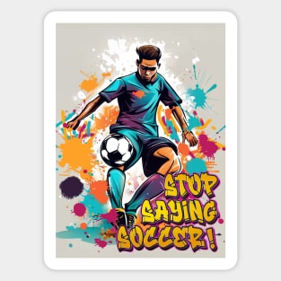 Rebel Kick: Graffiti-Style Football Player Sticker